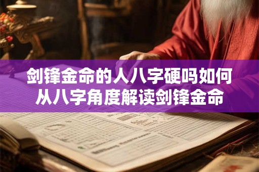 剑锋金命的人八字硬吗如何从八字角度解读剑锋金命