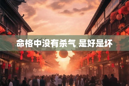 命格中没有杀气 是好是坏