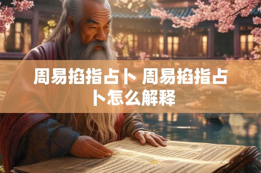 周易掐指占卜 周易掐指占卜怎么解释
