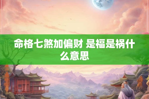 命格七煞加偏财 是福是祸什么意思