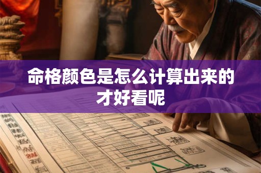 命格颜色是怎么计算出来的才好看呢