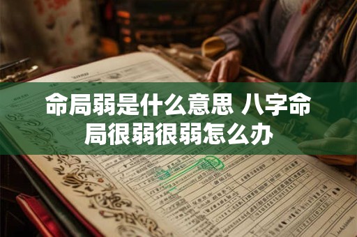 命局弱是什么意思 八字命局很弱很弱怎么办