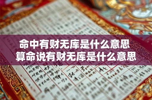 命中有财无库是什么意思 算命说有财无库是什么意思