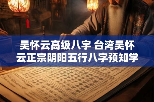 吴怀云高级八字 台湾吴怀云正宗阴阳五行八字预知学教材