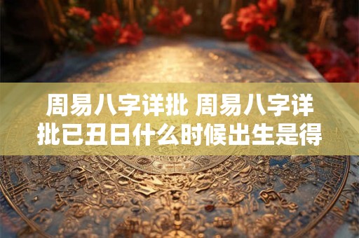 周易八字详批 周易八字详批已丑日什么时候出生是得令