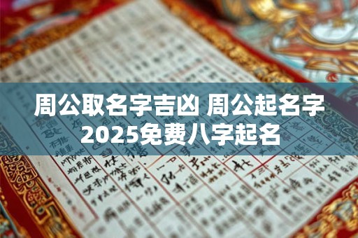 周公取名字吉凶 周公起名字2025免费八字起名