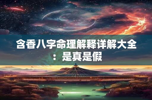 含香八字命理解释详解大全：是真是假