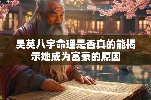 吴英八字命理是否真的能揭示她成为富豪的原因 吴英八字命理是否真的能揭示她成为富豪的原因