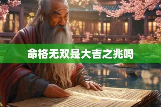 命格无双是大吉之兆吗