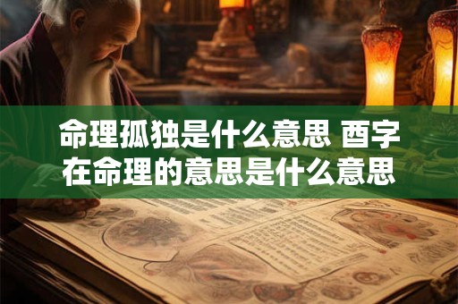命理孤独是什么意思 酉字在命理的意思是什么意思
