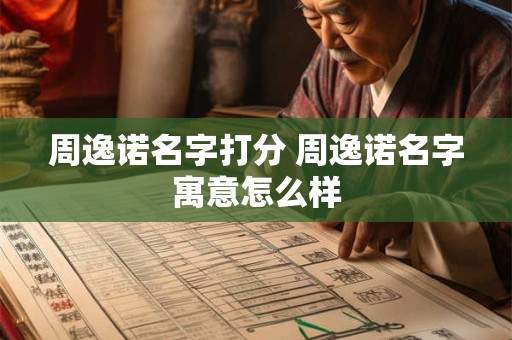 周逸诺名字打分 周逸诺名字寓意怎么样