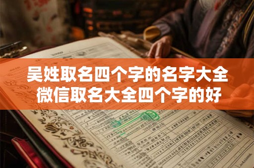 吴姓取名四个字的名字大全 微信取名大全四个字的好名字