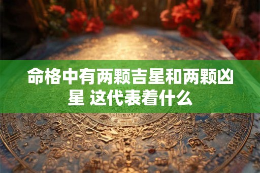 命格中有两颗吉星和两颗凶星 这代表着什么