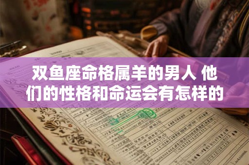 双鱼座命格属羊的男人 他们的性格和命运会有怎样的特点