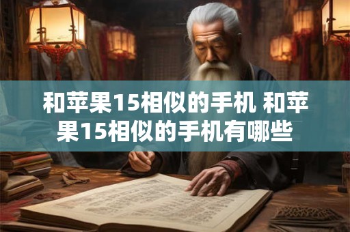 和苹果15相似的手机 和苹果15相似的手机有哪些