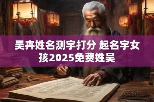 吴卉姓名测字打分 起名字女孩2025免费姓吴