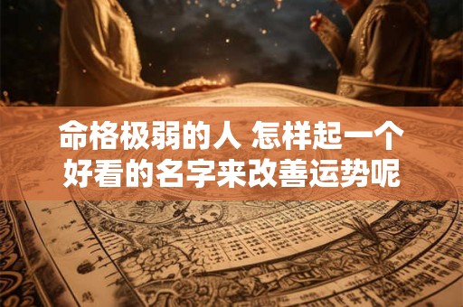 命格极弱的人 怎样起一个好看的名字来改善运势呢