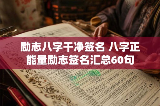 励志八字干净签名 八字正能量励志签名汇总60句
