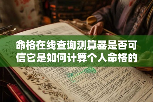命格在线查询测算器是否可信它是如何计算个人命格的