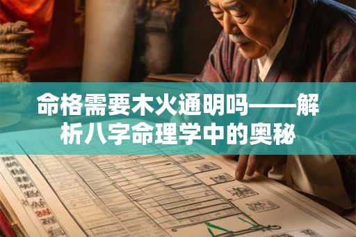 命格需要木火通明吗——解析八字命理学中的奥秘