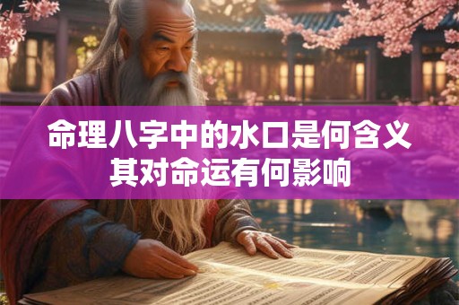 命理八字中的水口是何含义其对命运有何影响