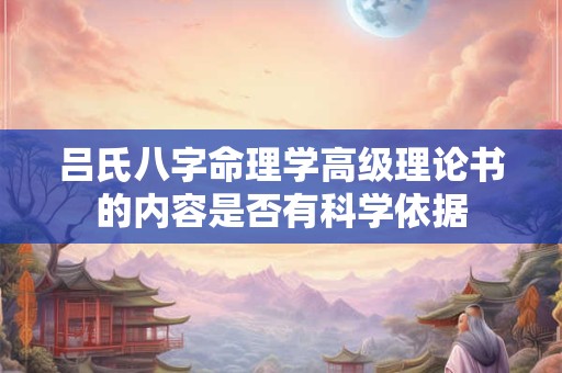 吕氏八字命理学高级理论书的内容是否有科学依据