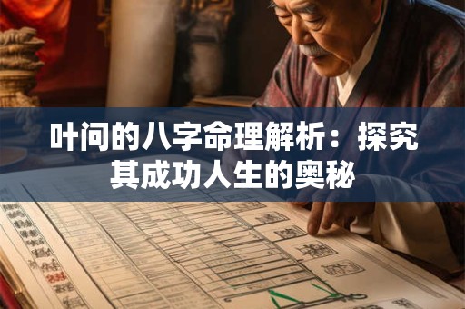 叶问的八字命理解析：探究其成功人生的奥秘
