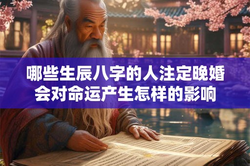 哪些生辰八字的人注定晚婚会对命运产生怎样的影响