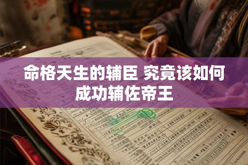 命格天生的辅臣 究竟该如何成功辅佐帝王