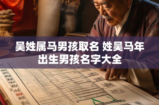吴姓属马男孩取名 姓吴马年出生男孩名字大全
