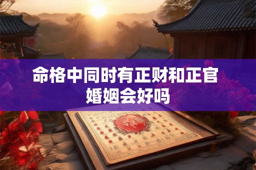 命格中同时有正财和正官 婚姻会好吗