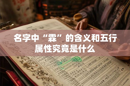 名字中“霖”的含义和五行属性究竟是什么