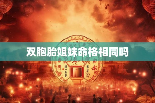 双胞胎姐妹命格相同吗