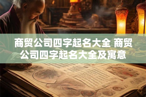 商贸公司四字起名大全 商贸公司四字起名大全及寓意