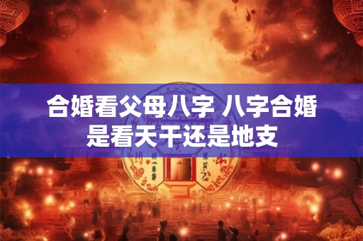 合婚看父母八字 八字合婚是看天干还是地支
