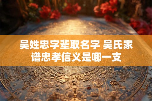 吴姓忠字辈取名字 吴氏家谱忠孝信义是哪一支