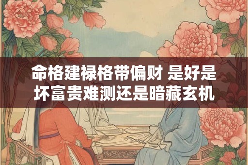 命格建禄格带偏财 是好是坏富贵难测还是暗藏玄机