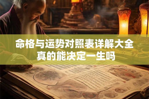 命格与运势对照表详解大全 真的能决定一生吗