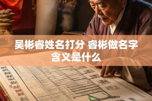 吴彬睿姓名打分 睿彬做名字含义是什么