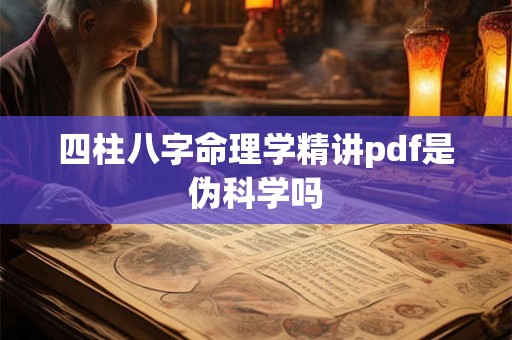 四柱八字命理学精讲pdf是伪科学吗