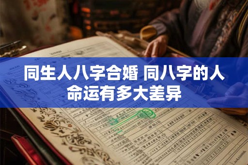 同生人八字合婚 同八字的人命运有多大差异