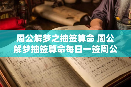 周公解梦之抽签算命 周公解梦抽签算命每日一签周公解梦抽签