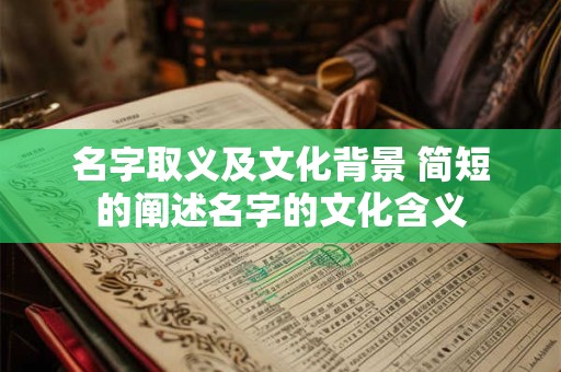 名字取义及文化背景 简短的阐述名字的文化含义
