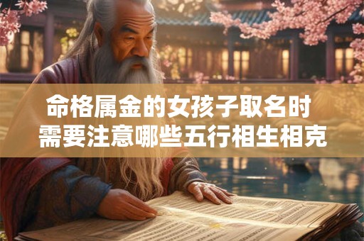 命格属金的女孩子取名时 需要注意哪些五行相生相克的原理