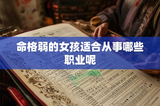 命格弱的女孩适合从事哪些职业呢