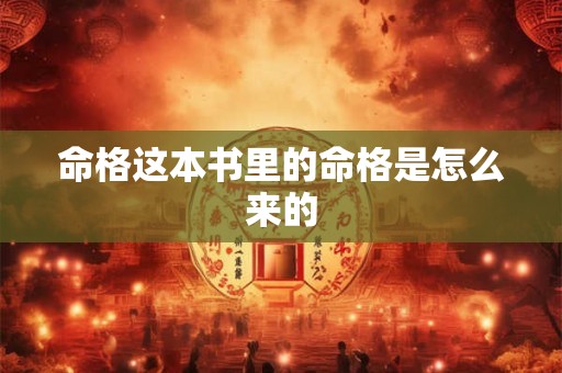 命格这本书里的命格是怎么来的