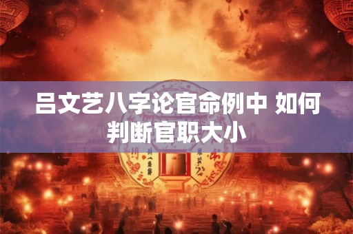 吕文艺八字论官命例中 如何判断官职大小