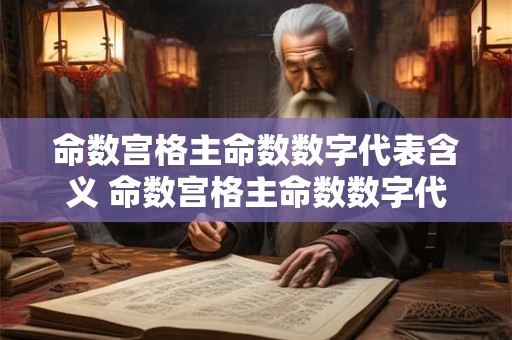 命数宫格主命数数字代表含义 命数宫格主命数数字代表含义是什么