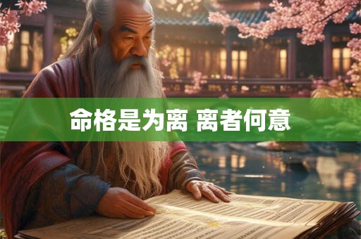 命格是为离 离者何意