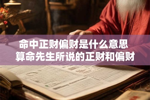 命中正财偏财是什么意思 算命先生所说的正财和偏财是什么
